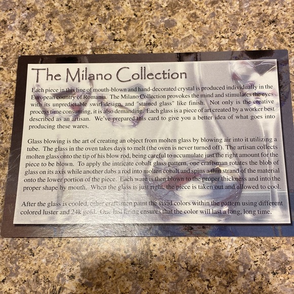 Milano Collection Set of 2 Flute Glasses Vivid Color Swirls with Gold - Picture 6 of 17